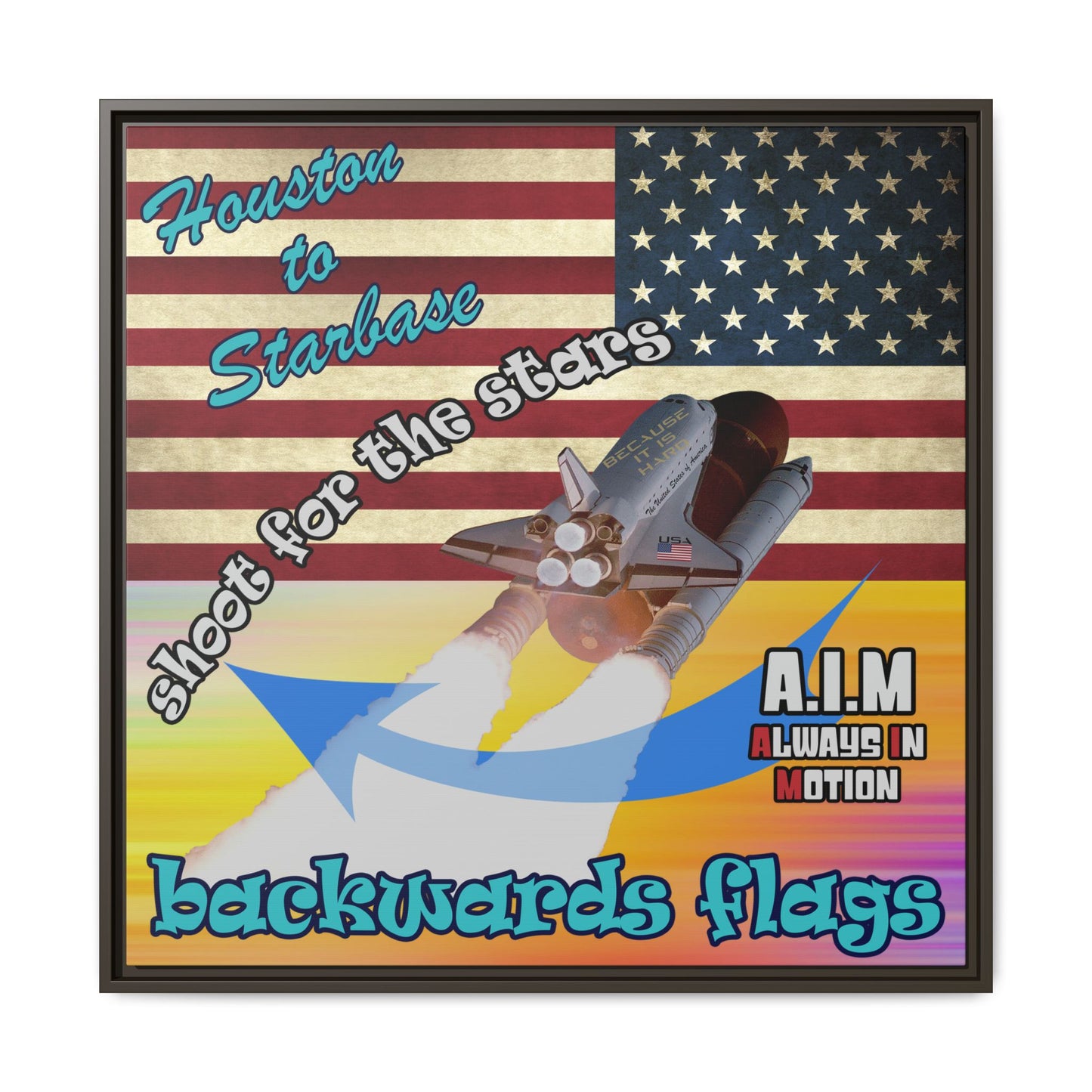 shoot for the stars - framed canvas art (color blur)