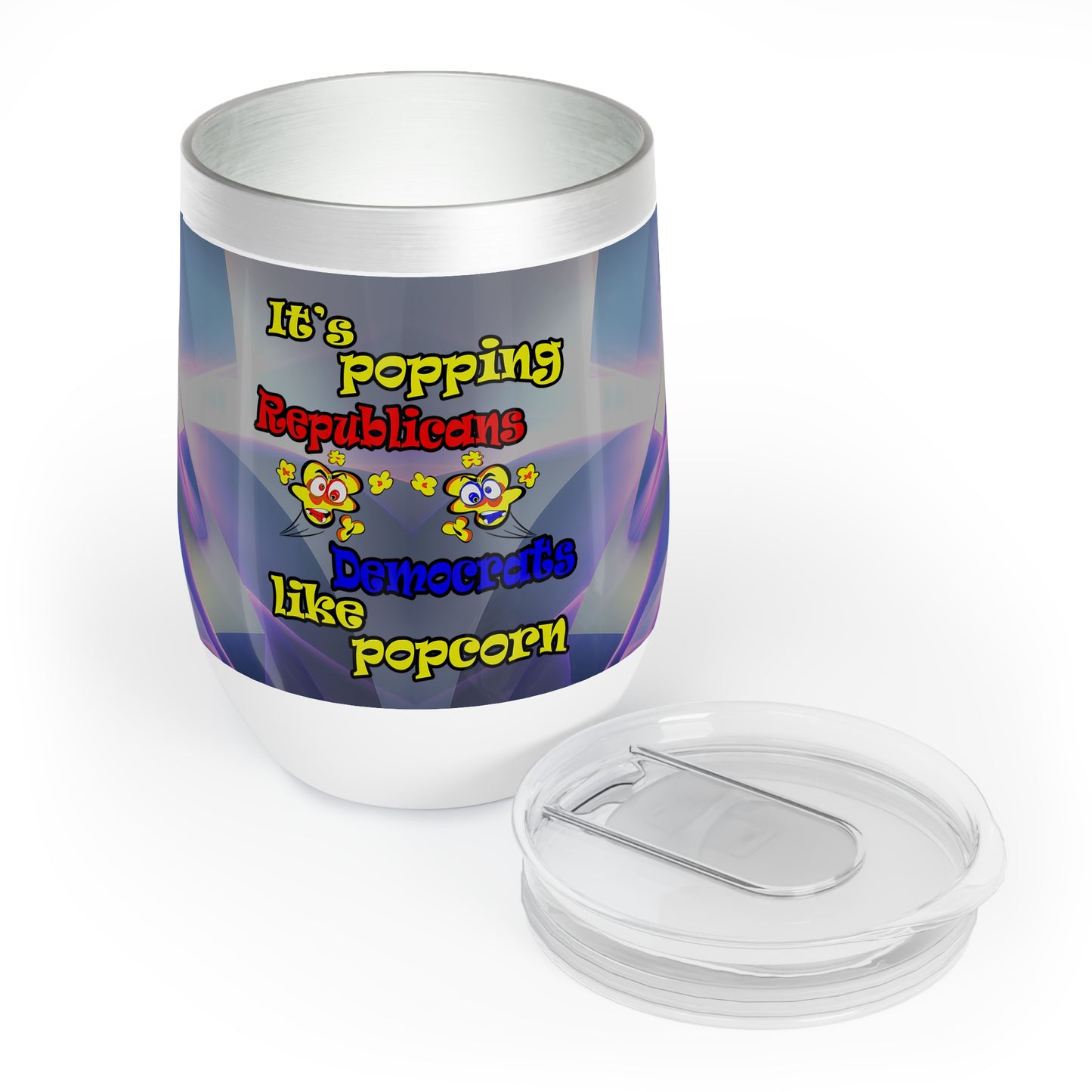 popping like popcorn - Chill Wine Tumbler (grey-pink wave)