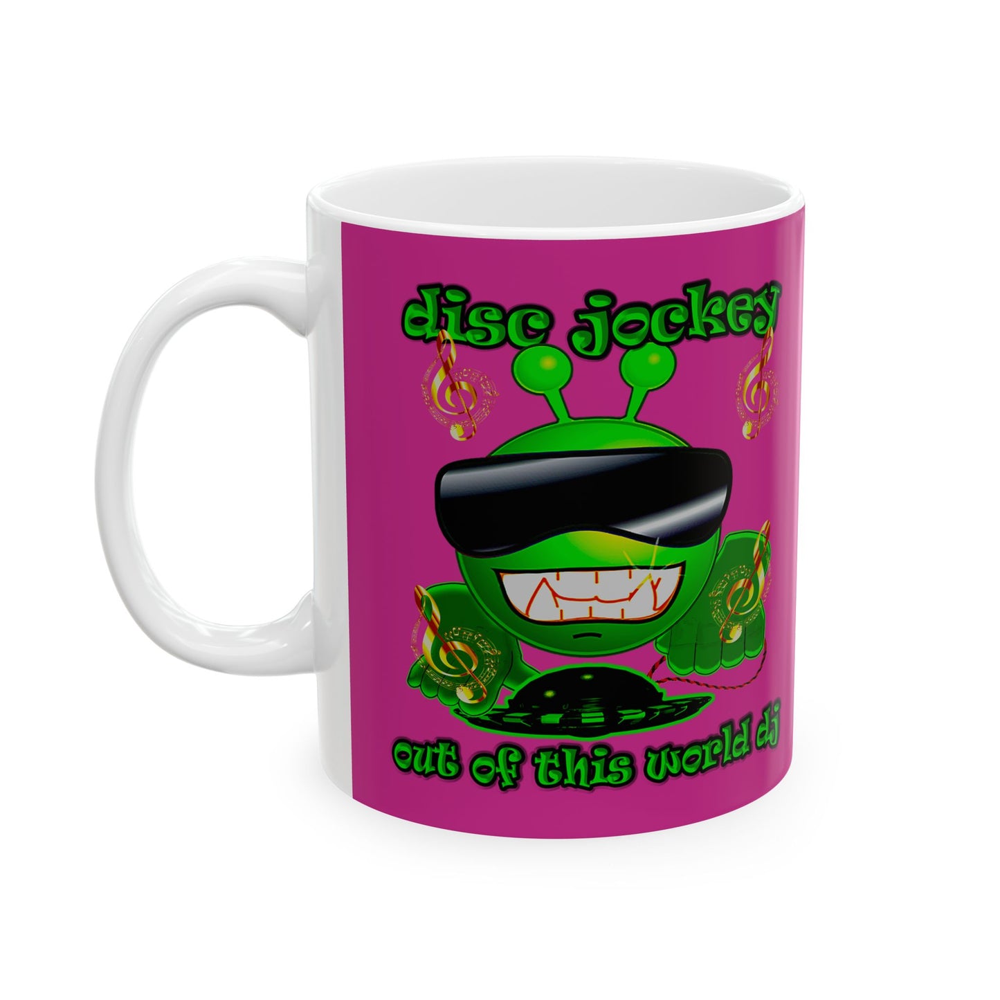 disc jockey - White Mug (pink)