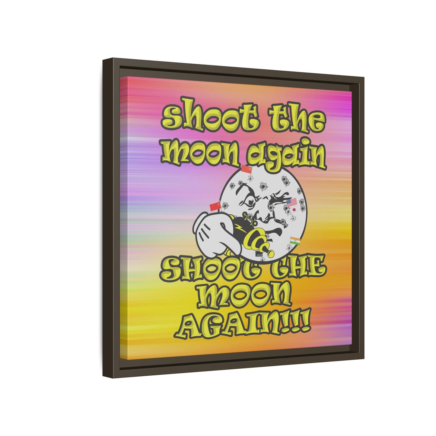shoot the moon again - framed canvas art (color blur)