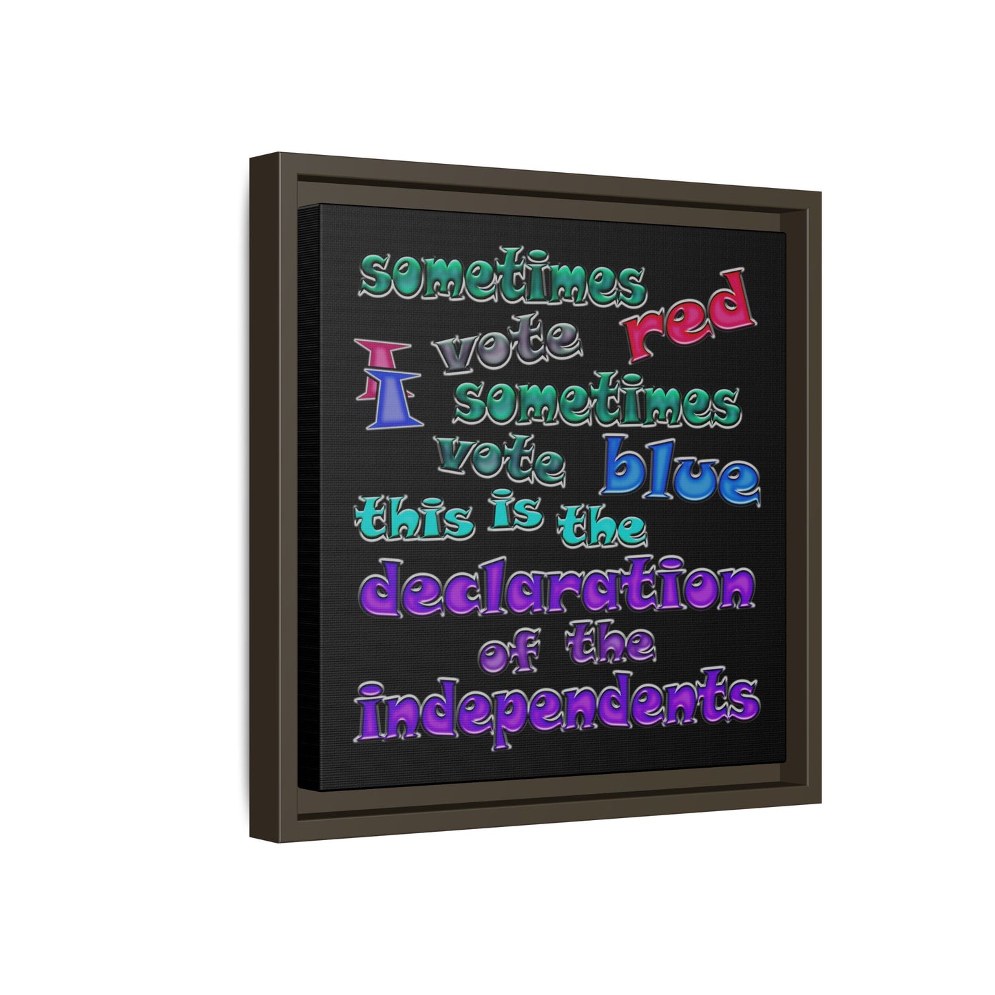 declaration of the independents - framed canvas art (black)