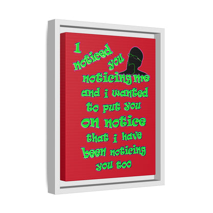 noticed you noticing - framed canvas art (dark red)
