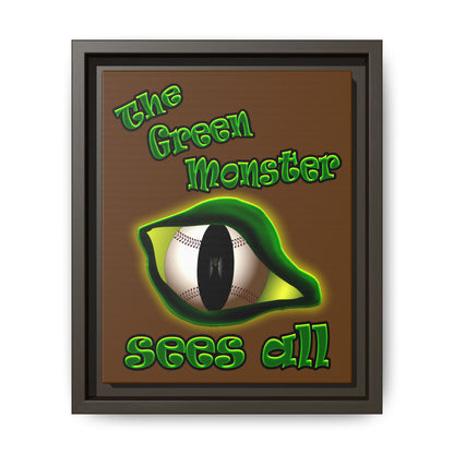green monster - framed canvas art (brown)
