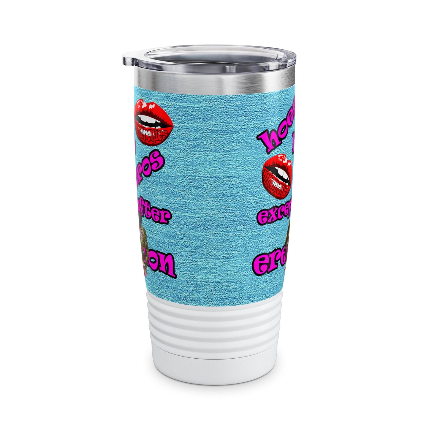 hoes b4 bros - Ringneck Tumbler, 20oz (faded blue)