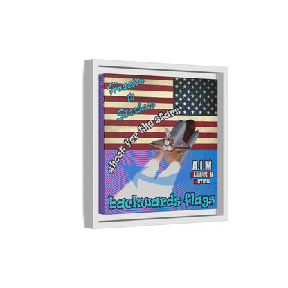 shoot for the stars - framed canvas art (light blue-purple wave)