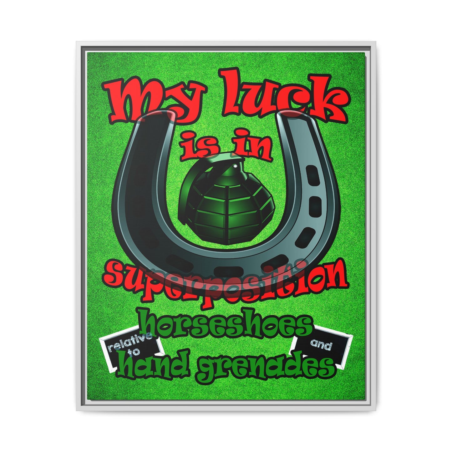 my luck - framed canvas art (green turf)