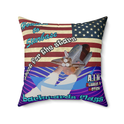 shoot for the stars - Faux Suede Square Pillow - (purple wave)