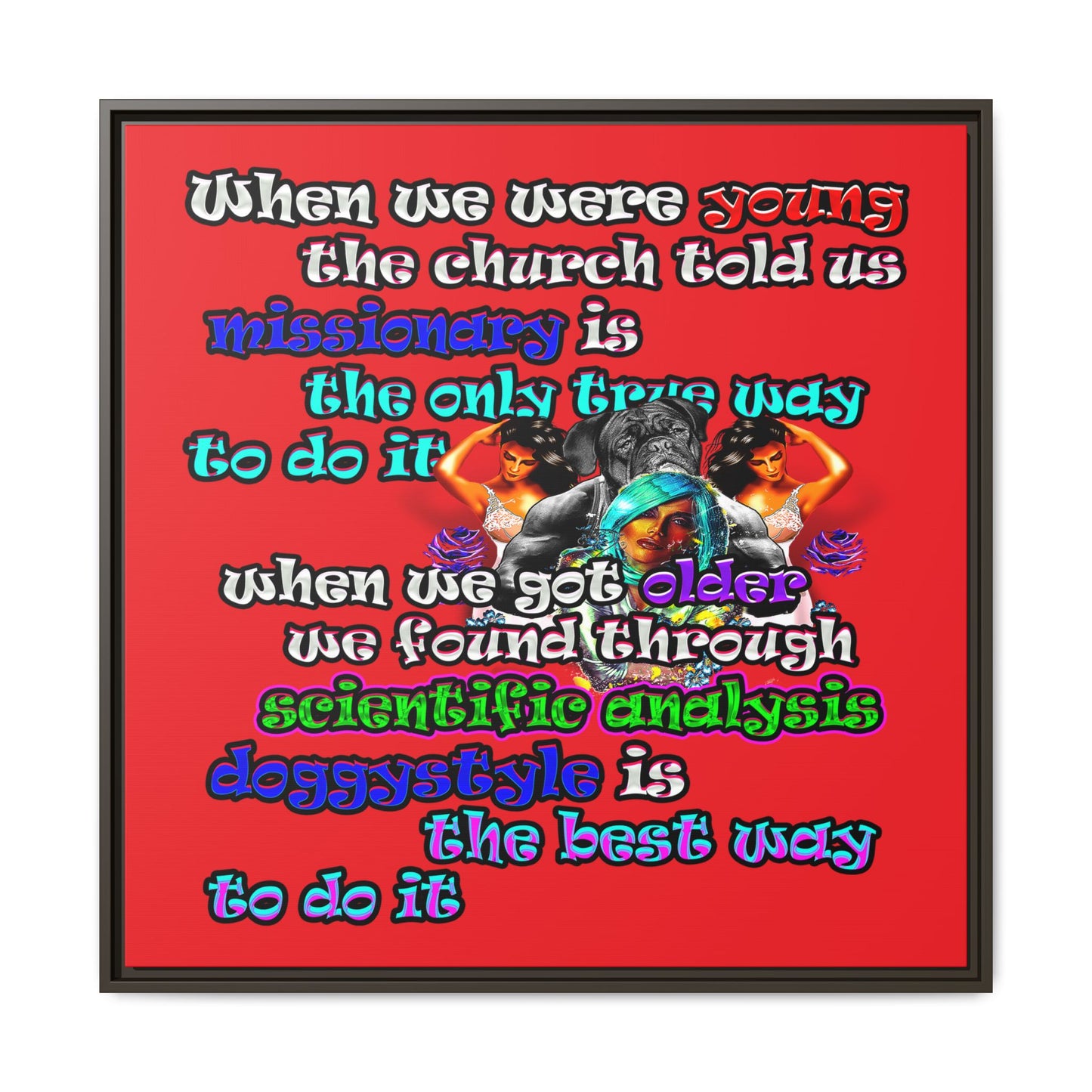 doggystyle - framed canvas art (red)