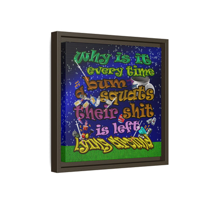 the bum's shit - framed canvas art ('snoops' background)