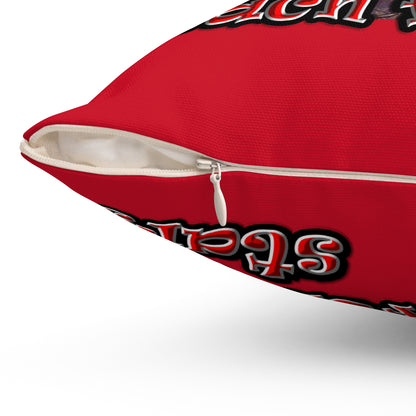 defy conquer reach - Spun Polyester Square Pillow - (dark red)
