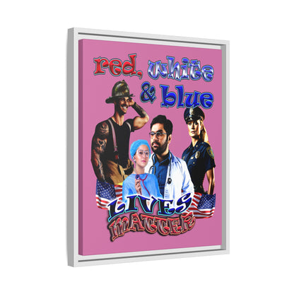 rw&b lives matter - framed canvas art (light pink)