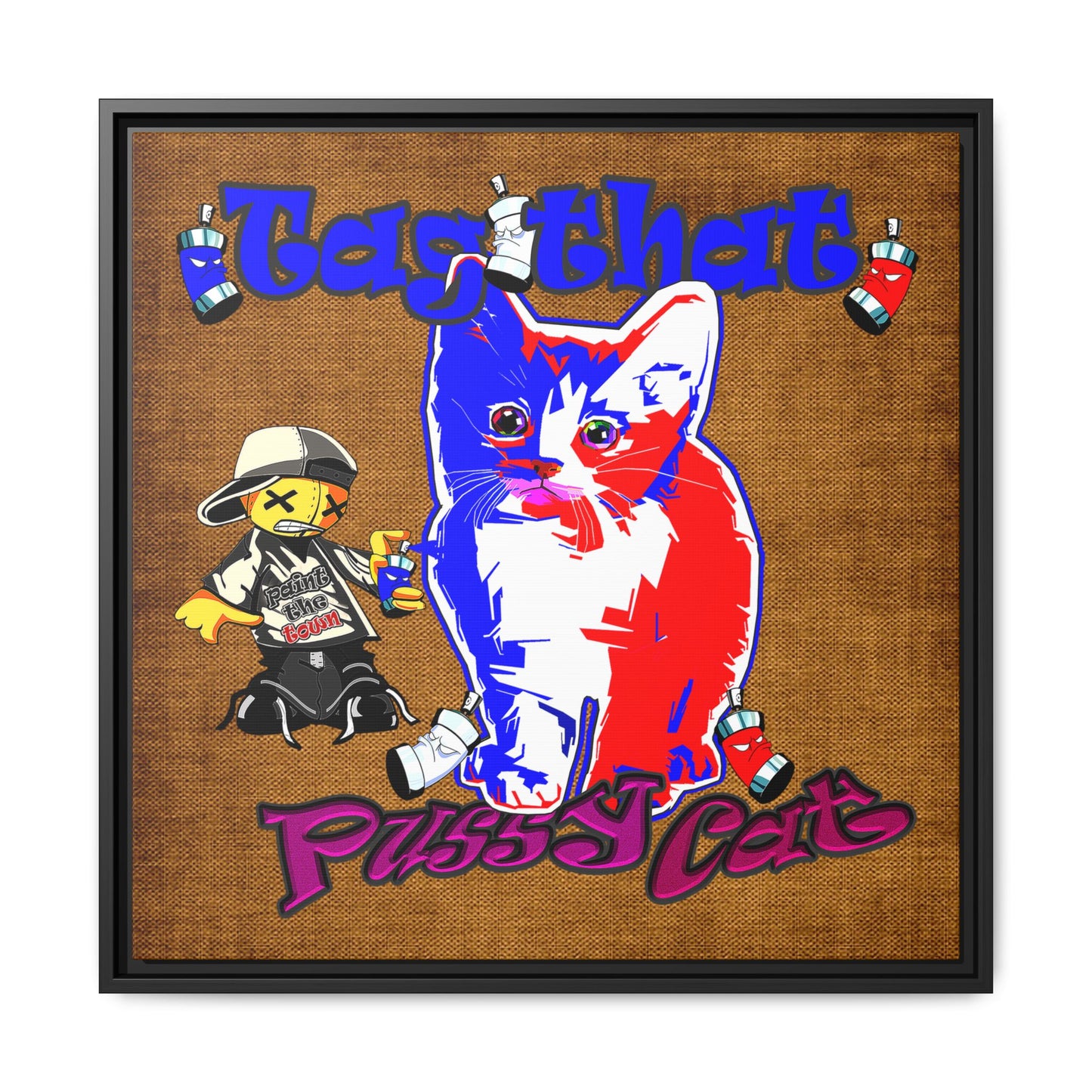 tag that - framed canvas art (brown papyrus)