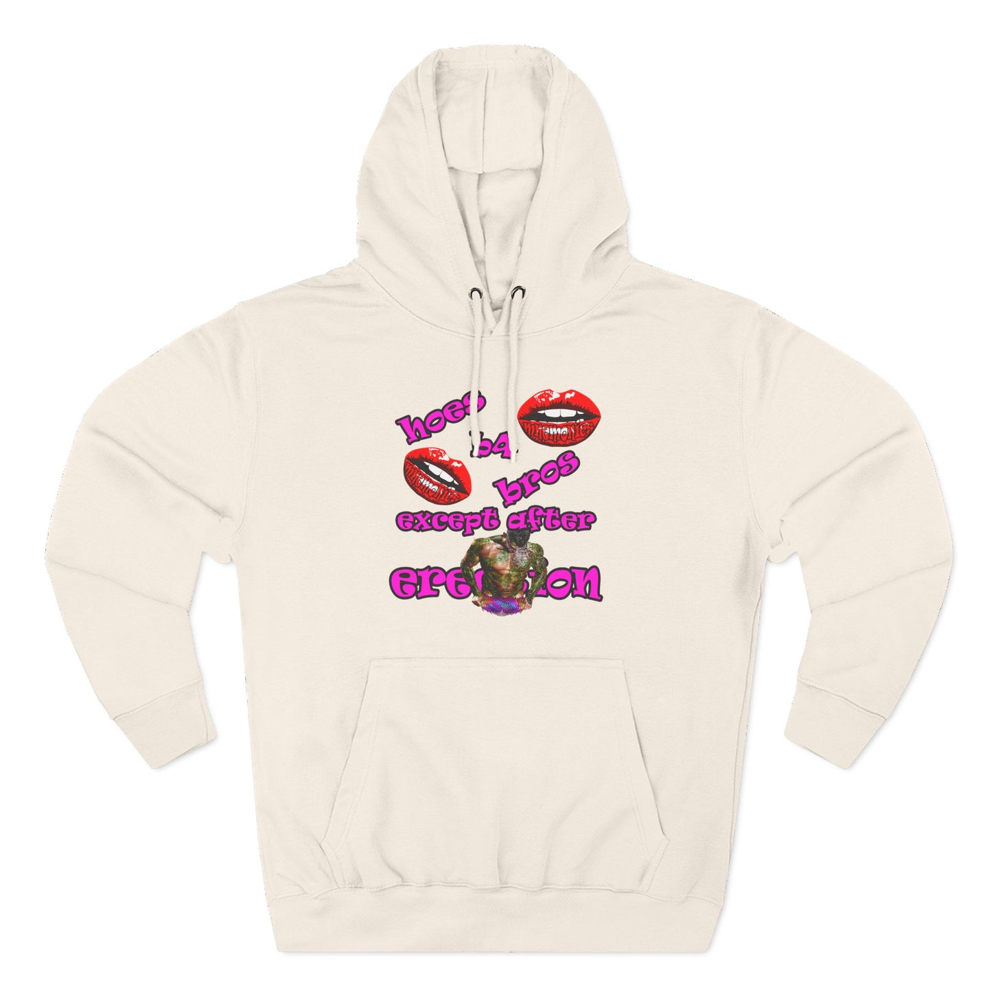 hoes b4 bros - Three-Panel Fleece Hoodie