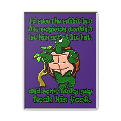 turtle race - framed canvas art (purple)