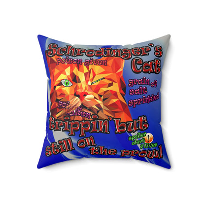 schrodinger's cat - Faux Suede Square Pillow - (blue-white wave)