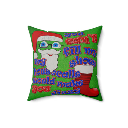 santa's shoes - Faux Suede Square Pillow - (green turf)