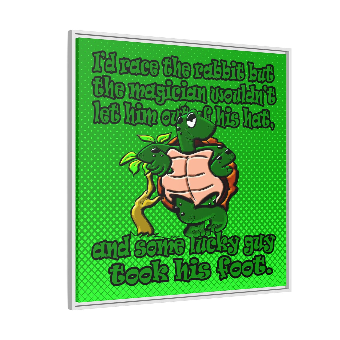 turtle race - framed canvas art (logo green)