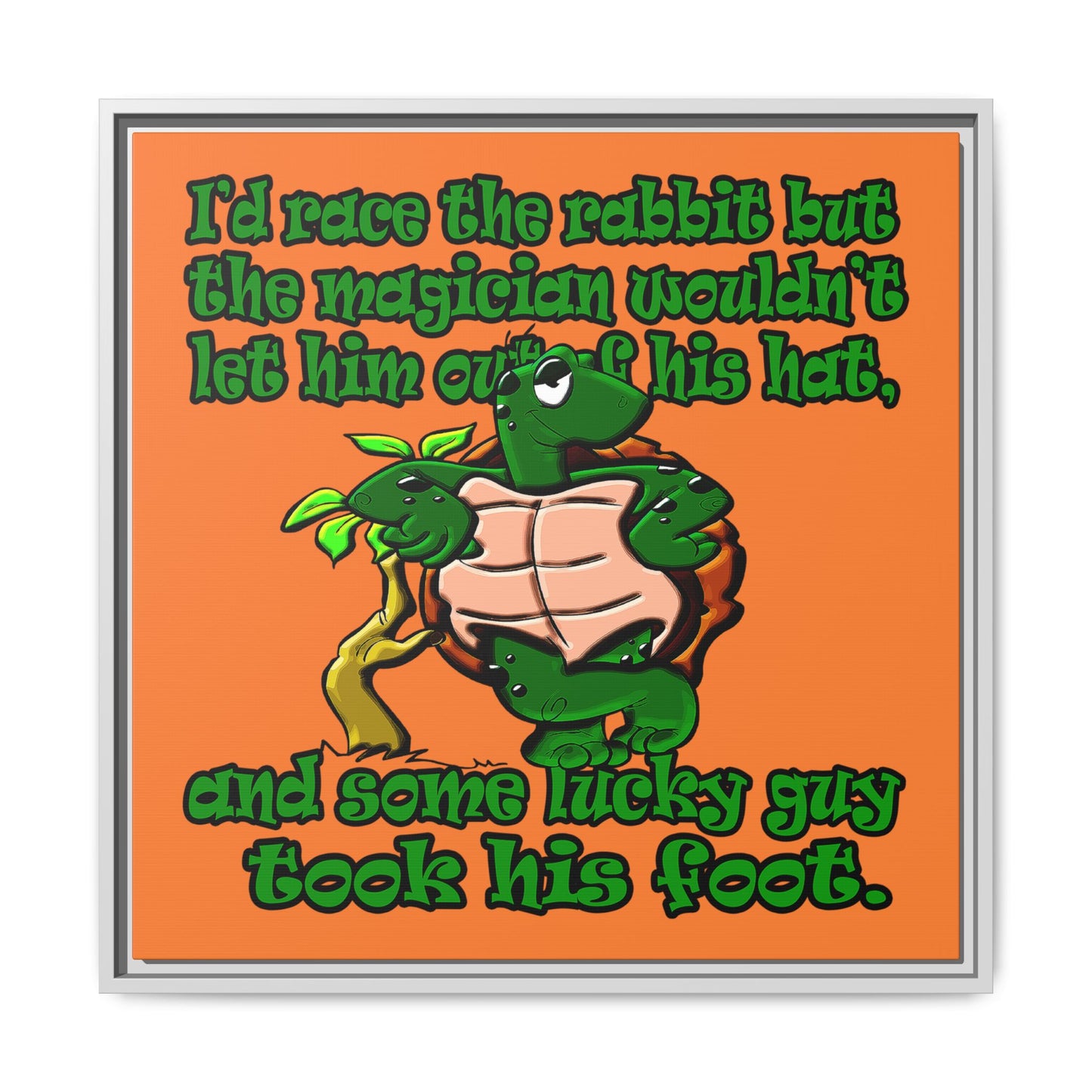 turtle race - framed canvas art (crusta)
