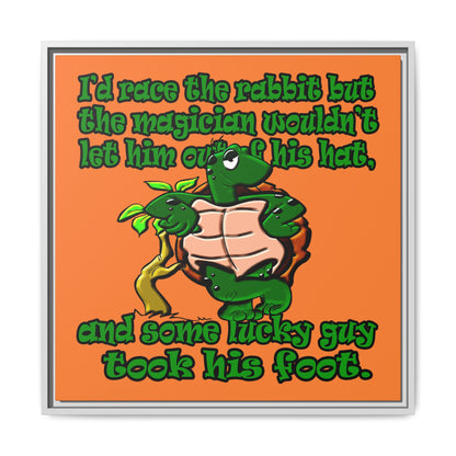 turtle race - framed canvas art (crusta)