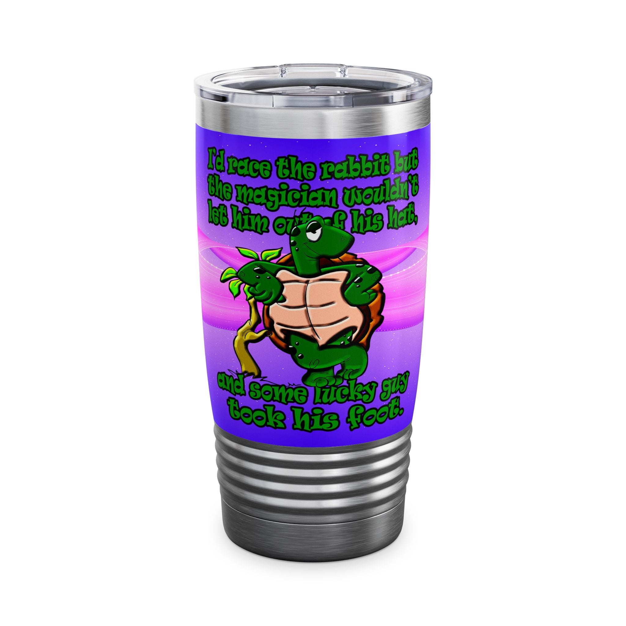turtle race - Ringneck Tumbler, 20oz (purple-pink wave)