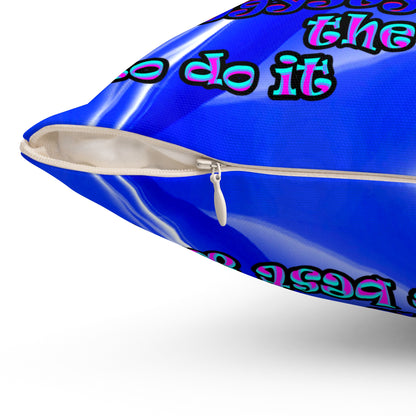 doggystyle - Spun Polyester Square Pillow - (blue-white wave)