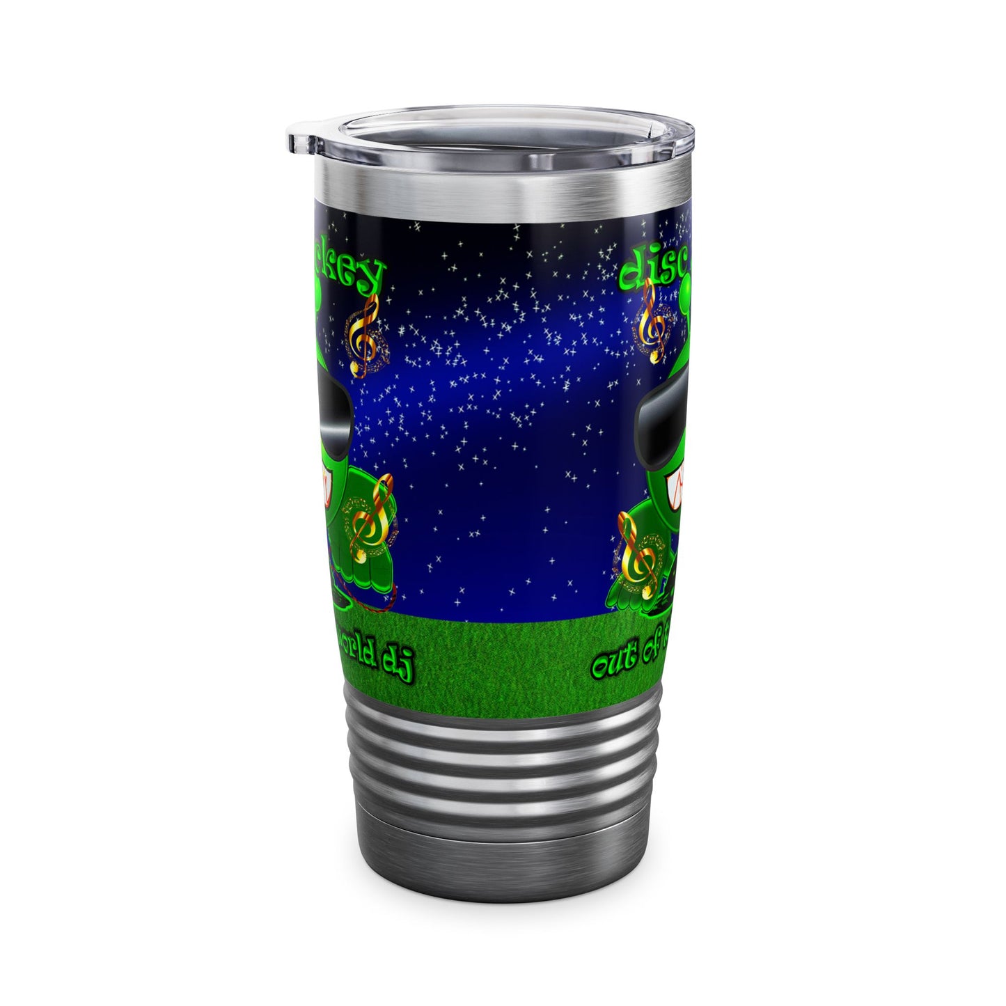 disc jockey - Ringneck Tumbler, 20oz ('snoops' background)