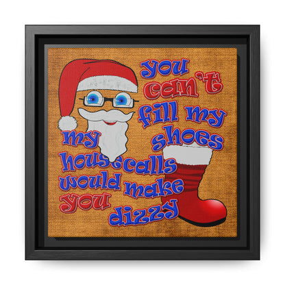 santa's shoes - framed canvas art (brown papyrus)