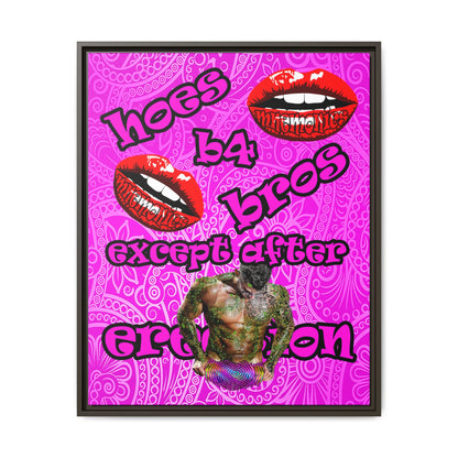 hoes b4 bros - framed canvas art (pink swirl)