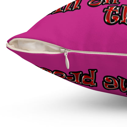 schrodinger's cat - Spun Polyester Square Pillow - (pink)