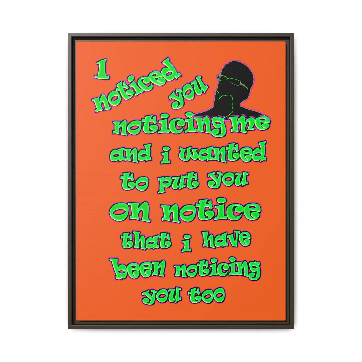 noticed you noticing - framed canvas art (orange)
