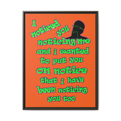 noticed you noticing - framed canvas art (orange)