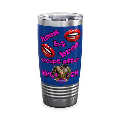 hoes b4 bros - Ringneck Tumbler, 20oz (dark blue)