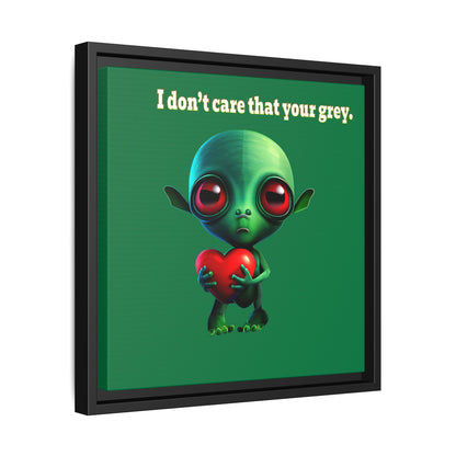 I don't care that your grey - framed canvas art (dark green)