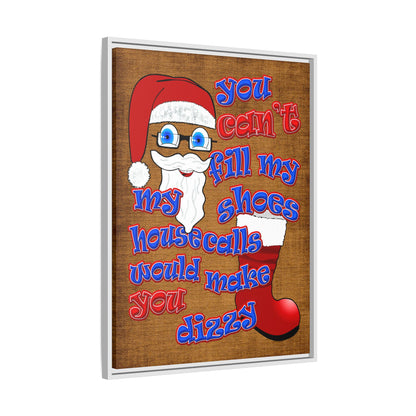 santa's shoes - framed canvas art (brown papyrus)