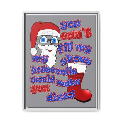 santa's shoes - framed canvas art (grey)