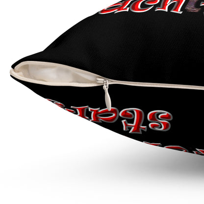 defy conquer reach - Spun Polyester Square Pillow - (black)