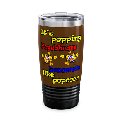 popping like popcorn - Ringneck Tumbler, 20oz (brown)