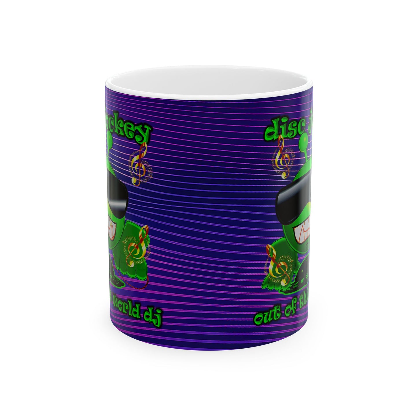disc jockey - White Mug (purple wave)