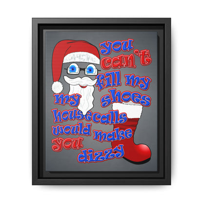 santa's shoes - framed canvas art (grey-light grey)