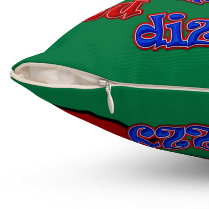 santa's shoes - Spun Polyester Square Pillow - (dark green)