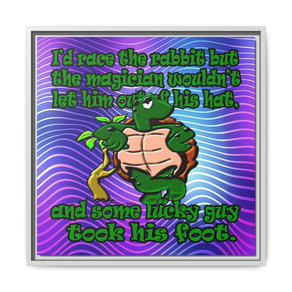 turtle race - framed canvas art (purple wave)