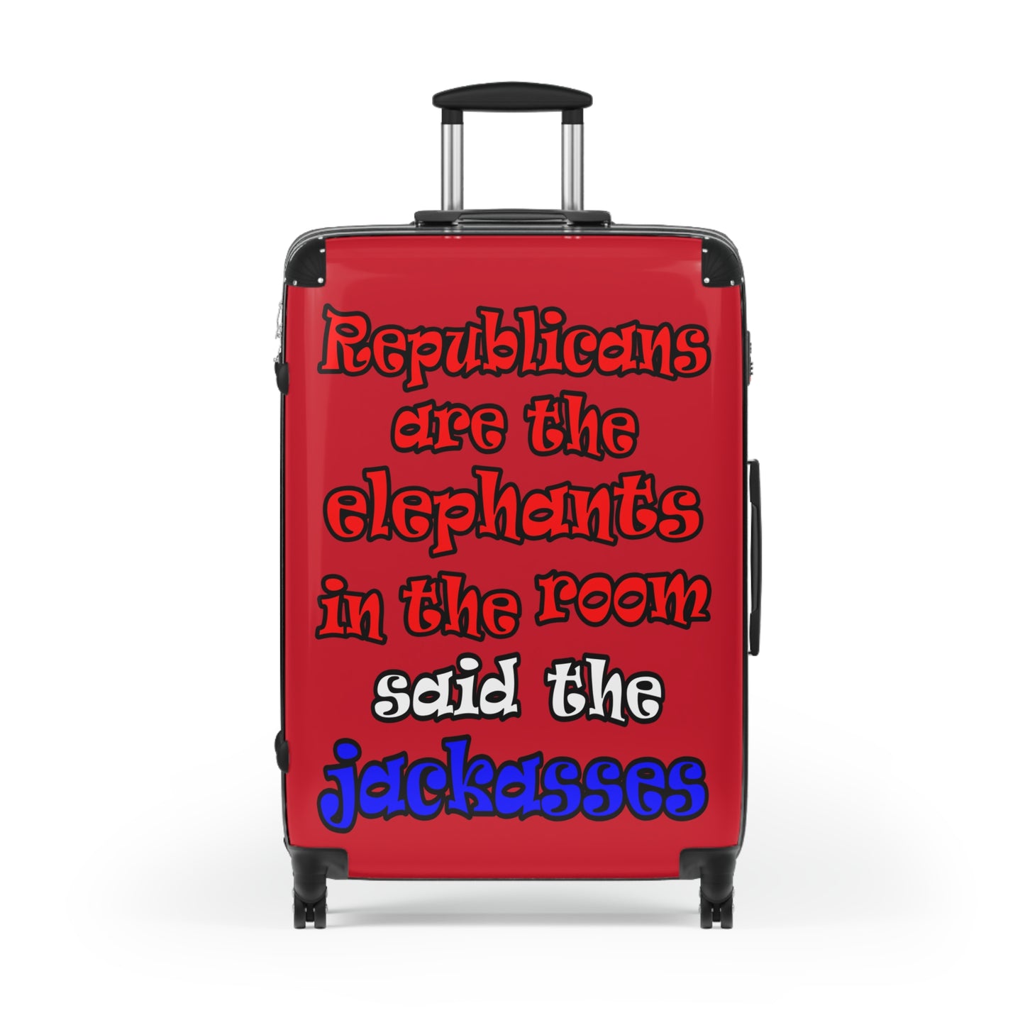 donkeys and elephants - Suitcase (dark red)