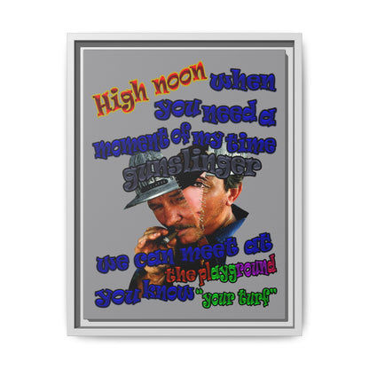 high noon - framed canvas art (grey)