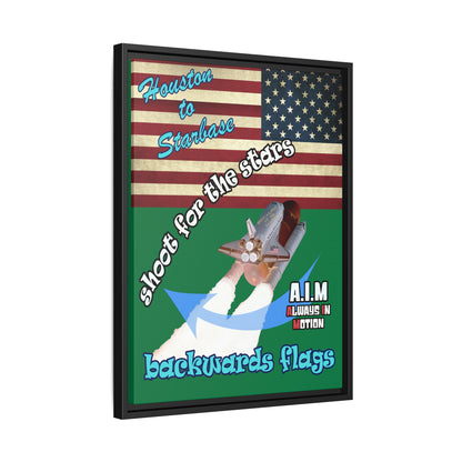 shoot for the stars - framed canvas art (dark green)