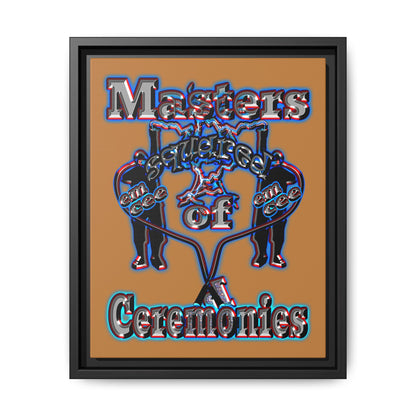 em cee squared - framed canvas art (light brown)