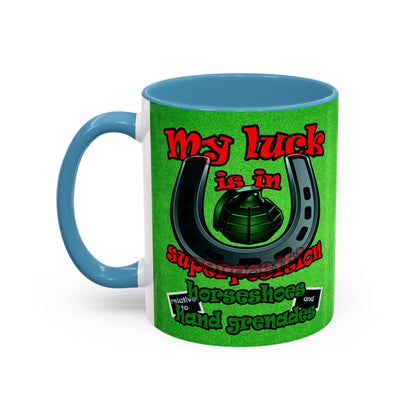 my luck - Accent Mug (green turf)