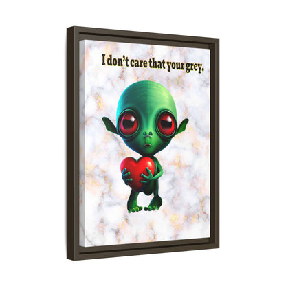 I don't care that your grey - framed canvas art (white marble)