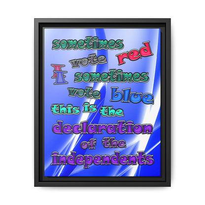 declaration of the independents - framed canvas art (blue-white wave)