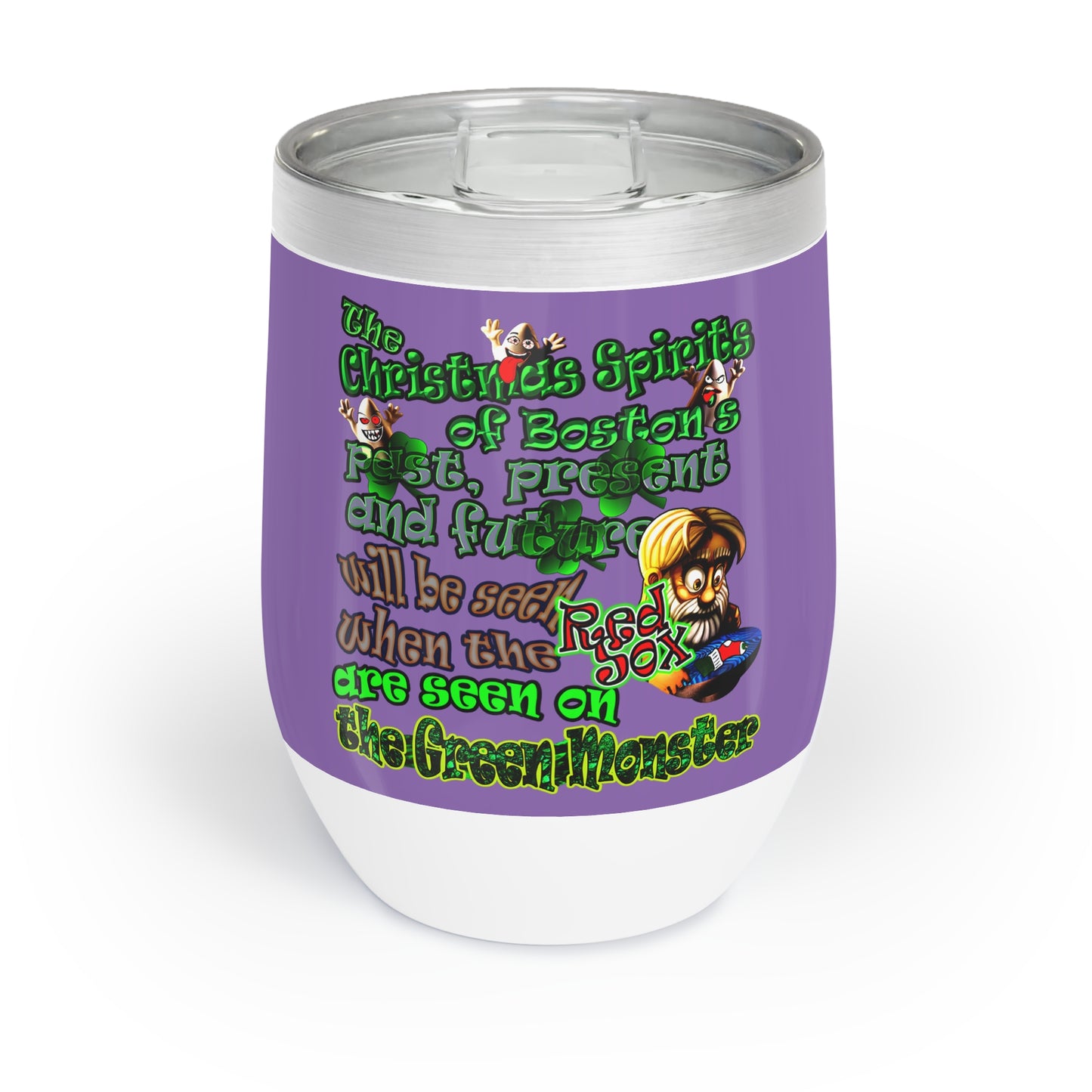 christmas spirits of boston - Chill Wine Tumbler (light purple)