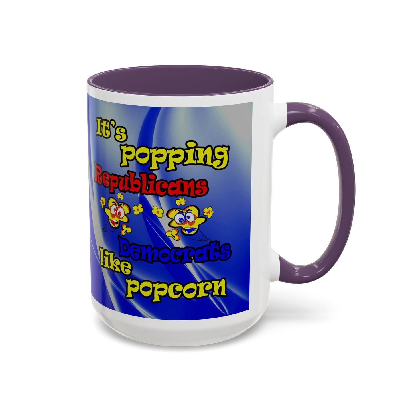 popping like popcorn - Accent Mug (blue-white wave)